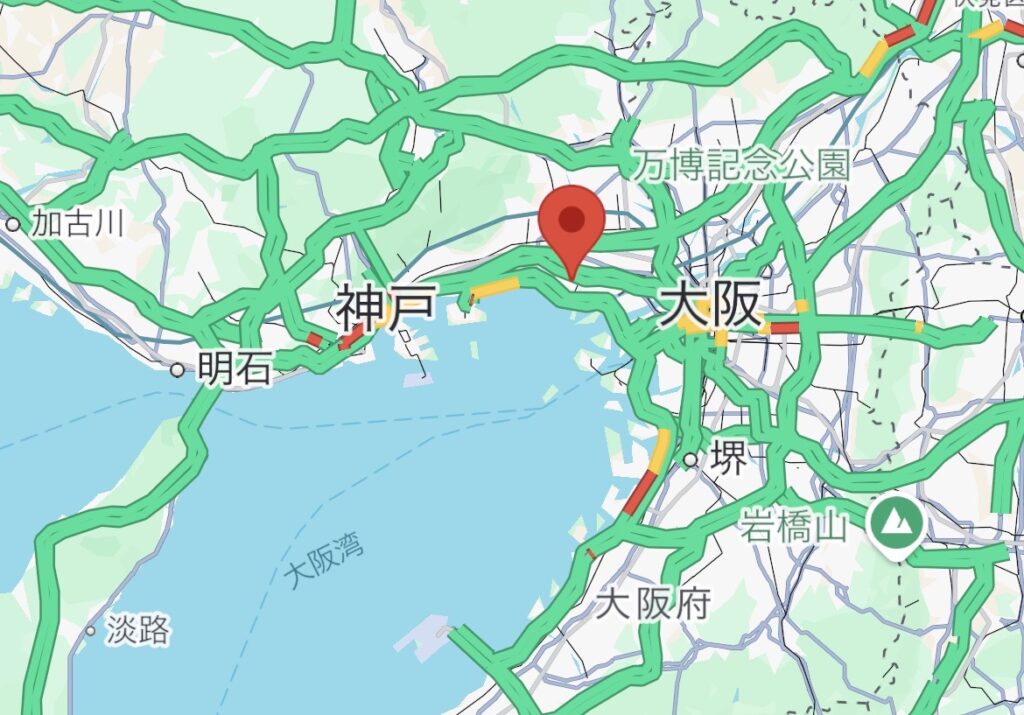 兵庫県の四宮市の位置、神戸と大阪のちょうど中心にある街